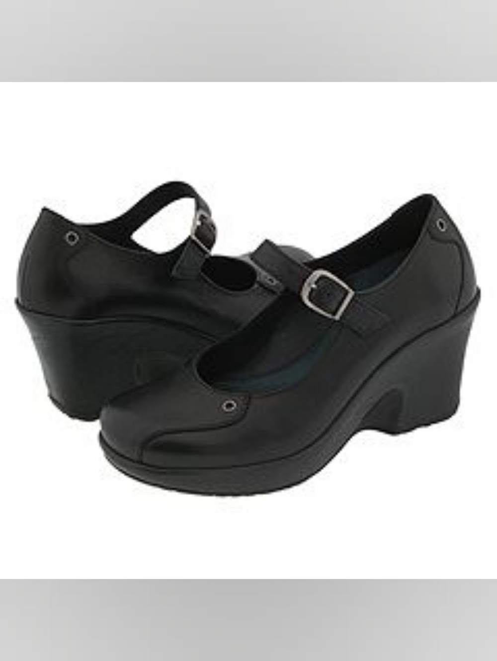 Dansko Nelly Mary Jane Platform Heels Black Leather Size 37 US 6.5-7 Rivets